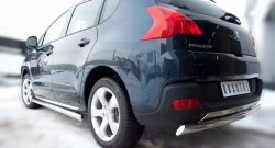 14 849 р. Защита порогов Russtal из круглой трубы диаметром 63 мм Peugeot 3008 рестайлинг (2013-2017) (Защита порогов с со скосами на торцах (вариант 1))  с доставкой в г. Новочеркасск. Увеличить фотографию 7