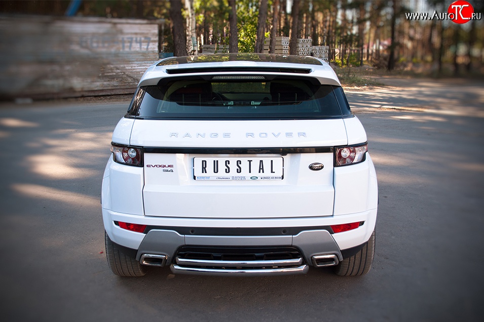 15 949 р. Защита заднего бампера (к-я DYNAMIC, Ø63 и 42 мм, нержавейка) SLITKOFF  Land Rover Range Rover Evoque  1 L538 (2011-2015) дорестайлинг 3 дв., дорестайлинг 5 дв.  с доставкой в г. Новочеркасск