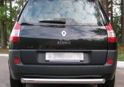 9 599 р. Защита заднего бампера (Ø76 мм, нержавейка) Russtal Renault Scenic 2 (2003-2009)  с доставкой в г. Новочеркасск. Увеличить фотографию 1