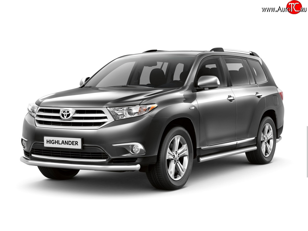 4 899 р. Одинарная защита переднего бампера Petroil Tuning диаметром 63 мм  Toyota Highlander  XU40 (2010-2013) рестайлинг  с доставкой в г. Новочеркасск