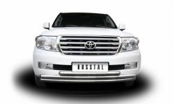 31 649 р. Тройная защита переднего бампера SLITKOFF из труб диаметром по 63 мм  Toyota Land Cruiser  200 (2007-2012) дорестайлинг  с доставкой в г. Новочеркасск. Увеличить фотографию 3