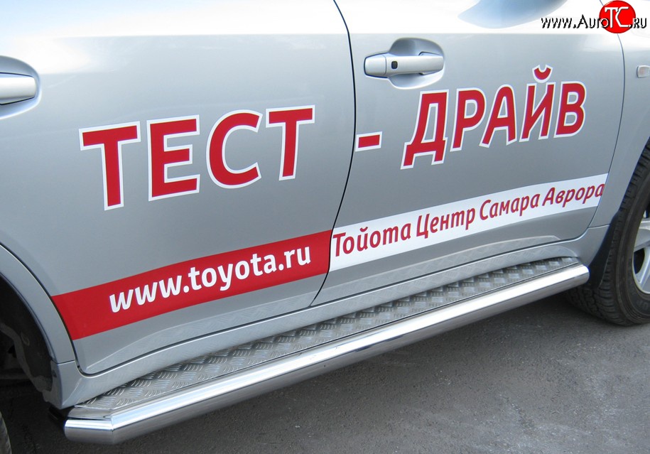 29 399 р. Широкая защита порогов SLITKOFF Toyota Land Cruiser 200 дорестайлинг (2007-2012)  с доставкой в г. Новочеркасск