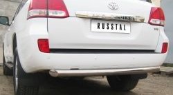 15 649 р. Защита заднего бампера (Ø76 мм, нержавейка) Russtal Toyota Land Cruiser 200 дорестайлинг (2007-2012)  с доставкой в г. Новочеркасск. Увеличить фотографию 2