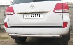 15 649 р. Защита заднего бампера (Ø76 мм, нержавейка) Russtal Toyota Land Cruiser 200 дорестайлинг (2007-2012)  с доставкой в г. Новочеркасск. Увеличить фотографию 4