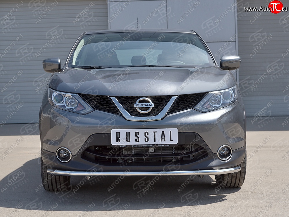 10 399 р. Защита переднего бампера (Ø42 мм, нержавейка, SPB) Russtal Nissan Qashqai 2 J11 дорестайлинг (2013-2019)  с доставкой в г. Новочеркасск