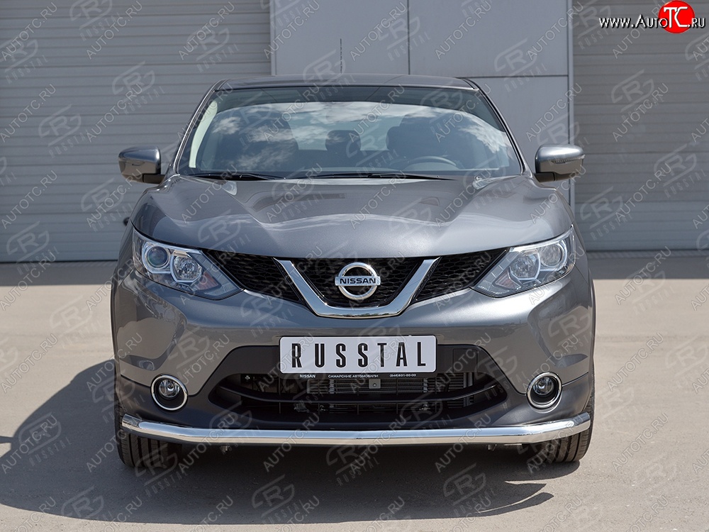 12 499 р. Защита переднего бампера (Ø42 мм, нержавейка) Russtal Nissan Qashqai 2 J11 дорестайлинг (2013-2019)  с доставкой в г. Новочеркасск