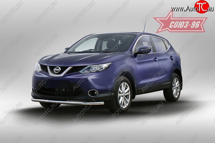 2 384 р. Защита переднего бампера одинарная Souz-96 (d60)  Nissan Qashqai  2 (2013-2019) J11 дорестайлинг  с доставкой в г. Новочеркасск