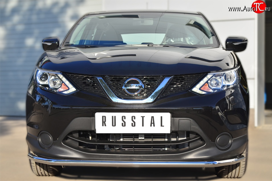 10 399 р. Одинарная защита переднего бампера диаметром 42 мм Russtal Nissan Qashqai 2 J11 дорестайлинг (2013-2019)  с доставкой в г. Новочеркасск