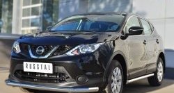 11 449 р. Одинарная защита переднего бампера диаметром 63 мм Russtal Nissan Qashqai 2 J11 дорестайлинг (2013-2019)  с доставкой в г. Новочеркасск. Увеличить фотографию 4