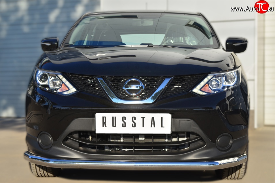 11 449 р. Одинарная защита переднего бампера диаметром 63 мм Russtal Nissan Qashqai 2 J11 дорестайлинг (2013-2019)  с доставкой в г. Новочеркасск