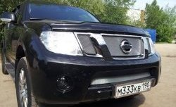 1 539 р. Нижняя сетка на бампер Russtal (хром) Nissan Pathfinder R51 рестайлинг (2009-2014)  с доставкой в г. Новочеркасск. Увеличить фотографию 2