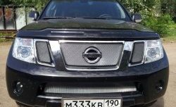 1 539 р. Нижняя сетка на бампер Russtal (хром) Nissan Pathfinder R51 рестайлинг (2009-2014)  с доставкой в г. Новочеркасск. Увеличить фотографию 4