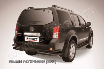 8 699 р. Уголки d76+d42 двойные  Nissan Pathfinder  R51 (2009-2014) рестайлинг (Цвет: серебристый)  с доставкой в г. Новочеркасск. Увеличить фотографию 1