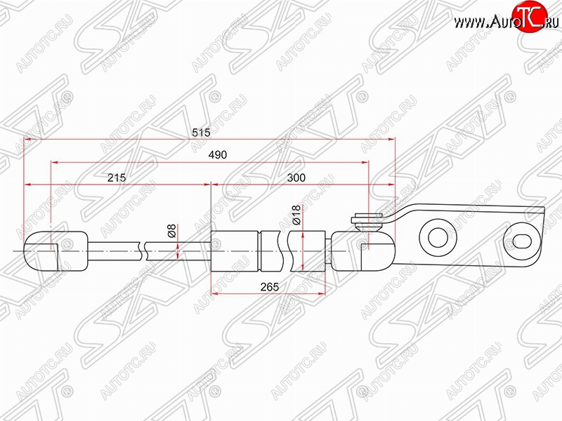 979 р. Правый газовый упор крышки багажника SAT Nissan AD Y11 (1999-2008)  с доставкой в г. Новочеркасск