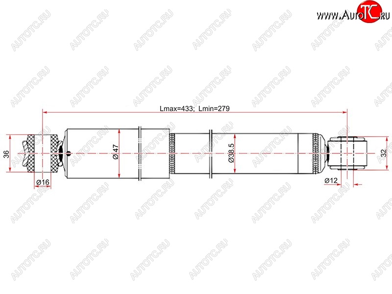 1 569 р. Амортизатор задний LH=RH SAT Nissan AD Y11 (1999-2008)  с доставкой в г. Новочеркасск