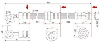 799 р. Тормозной шланг SAT (левый)  Nissan AD  Y11 - Wingroad  2 Y11  с доставкой в г. Новочеркасск. Увеличить фотографию 1