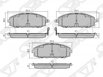 1 549 р. Колодки тормозные SAT (передние)  Nissan Patrol  5 (1997-2010) Y61 дорестайлинг, Y61 1-ый рестайлинг, Y61 2-ой рестайлинг  с доставкой в г. Новочеркасск. Увеличить фотографию 1