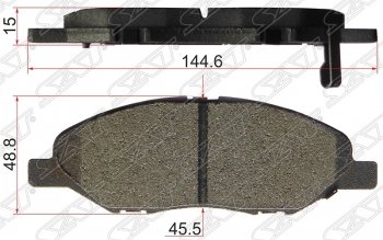 1 259 р. Колодки тормозные SAT (передние) Nissan Tiida 1 седан C11 рестайлинг (2010-2014)  с доставкой в г. Новочеркасск. Увеличить фотографию 1