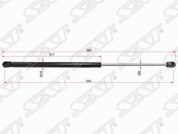 Газовый упор крышки багажника SAT Nissan Almera Classic седан B10 (2006-2013)