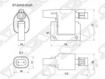 Катушка зажигания SAT Nissan Almera седан N16 дорестайлинг (2000-2003)