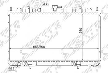 Радиатор двигателя (трубчатый, МКПП/АКПП) SAT Nissan Bluebird Sylphy седан G10 дорестайлинг (2000-2003)