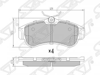 1 169 р. Колодки тормозные SAT (передние)  Nissan Almera  седан - Primera  1 седан  с доставкой в г. Новочеркасск. Увеличить фотографию 1