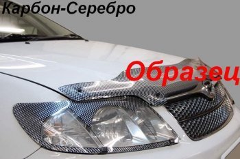 2 659 р. Дефлектор капота CA-Plastiс  Nissan Almera  G15 (2012-2019) седан (Шелкография карбон-серебро)  с доставкой в г. Новочеркасск. Увеличить фотографию 2