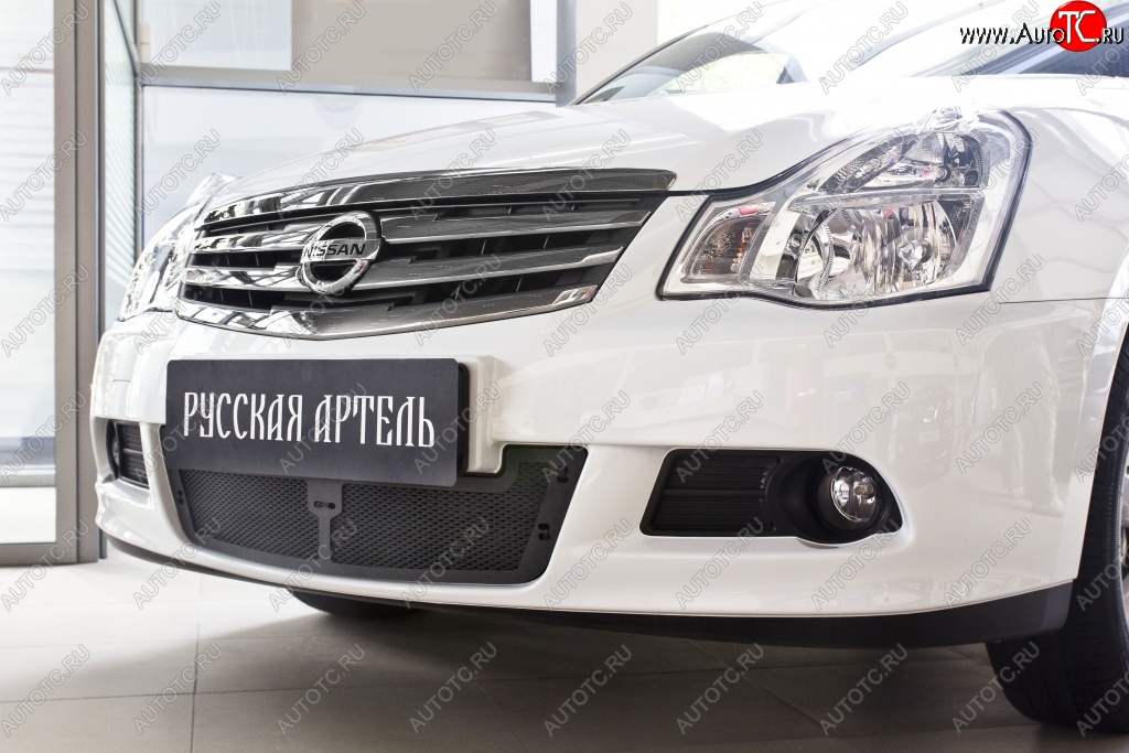 2 089 р. Защитная сетка решетки переднего бампера РА Nissan Almera G15 седан (2012-2019)  с доставкой в г. Новочеркасск