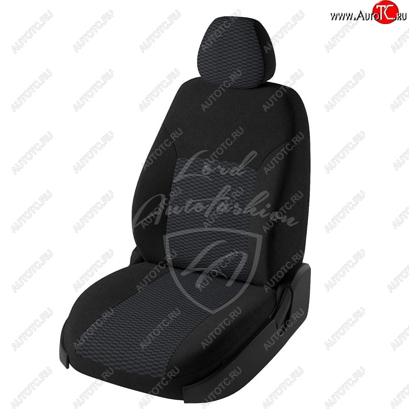 6 849 р. Чехлы для сидений Lord Autofashion Дублин (жаккард, раздельная спинка) Nissan Almera G15 седан (2012-2019) (Черный, вставка Прямоугольник черный)  с доставкой в г. Новочеркасск