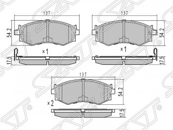 Колодки тормозные SAT (передние) Nissan Primera 1 седан P10 (1990-1995)