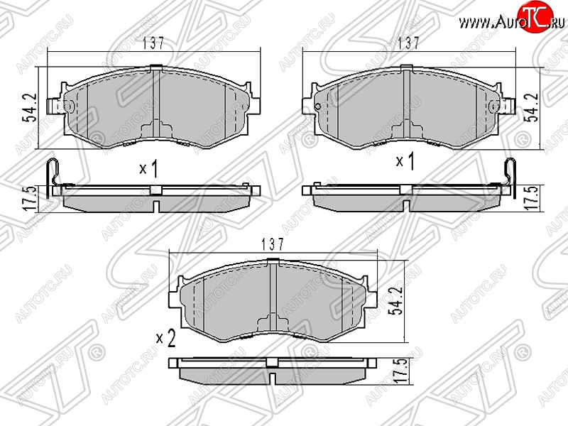 1 269 р. Колодки тормозные SAT (передние) Nissan Sunny B15 (1998-2004)  с доставкой в г. Новочеркасск