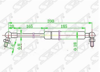 719 р. Газовый упор капота SAT  Nissan Cefiro  A32 - Maxima  A32  с доставкой в г. Новочеркасск. Увеличить фотографию 1