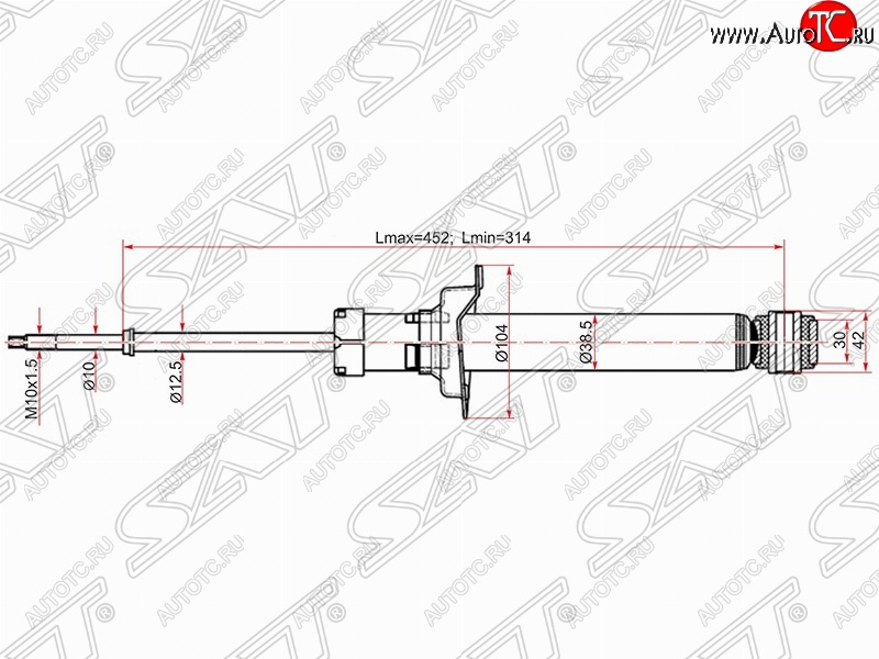 2 379 р. Амортизатор задний SAT (установка на левую или правую сторону) Nissan Cefiro A32 (1994-1998)  с доставкой в г. Новочеркасск