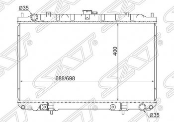 5 199 р. Радиатор двигателя (трубчатый, 2.0/3.0, МКПП/АКПП) SAT Nissan Maxima A33 дорестайлинг (2000-2003)  с доставкой в г. Новочеркасск. Увеличить фотографию 1