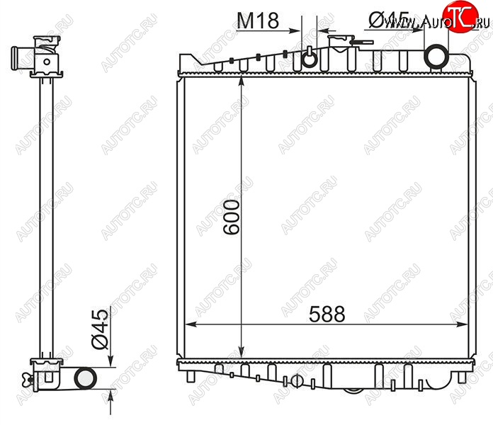 11 349 р. Радиатор двигателя (пластинчатый, FE6E, МКПП) SAT Nissan Condor (1990-2005)  с доставкой в г. Новочеркасск