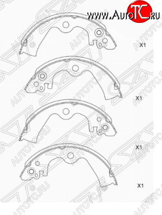 1 329 р. Комплект задних тормозных колодок SAT  Nissan Cube  3 (2008-2024)  с доставкой в г. Новочеркасск