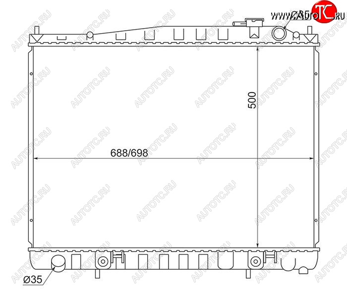 7 599 р. Радиатор двигателя (пластинчатый, 3.5D, МКПП/АКПП) SAT  Nissan Elgrand  1 - Terrano2  R50  с доставкой в г. Новочеркасск