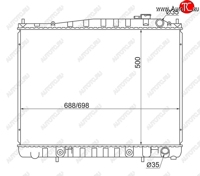 7 449 р. Радиатор двигателя (пластинчатый, VG33, МКПП/АКПП) SAT  Nissan Elgrand  1 - Terrano2  R50  с доставкой в г. Новочеркасск