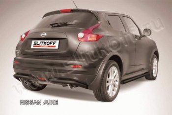 6 499 р. Защита заднего бампера Slitkoff (d57, 4WD) Nissan Juke 1 YF15 рестайлинг (2014-2020) (Цвет: серебристый)  с доставкой в г. Новочеркасск. Увеличить фотографию 1