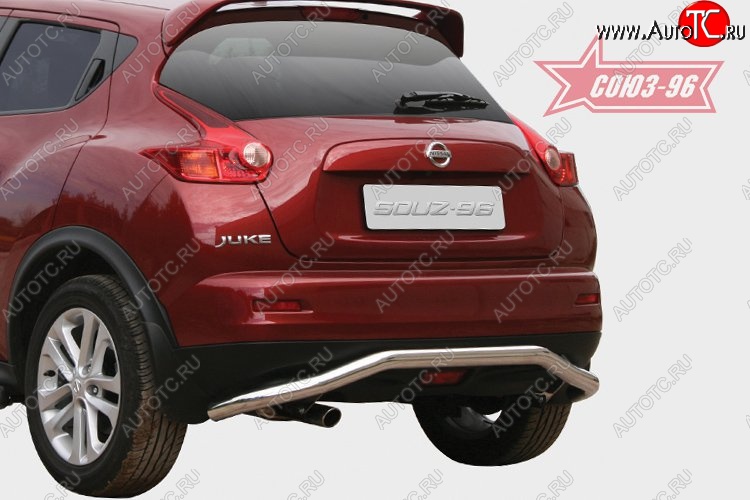 9 899 р. Защита заднего бампера Souz-96 (d60) Nissan Juke 1 YF15 рестайлинг (2014-2020)  с доставкой в г. Новочеркасск