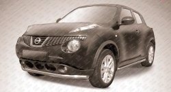 9 999 р. Одинарная защита переднего бампера из трубы диаметром 57 мм Slitkoff  Nissan Juke  1 YF15 (2010-2014) дорестайлинг (2WD)  с доставкой в г. Новочеркасск. Увеличить фотографию 1