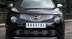 Одинарная защита переднего бампера SLITKOFF диаметром 63 мм (4x4) Nissan (Нисан) Juke (Жук)  1 YF15 (2010-2014) 1 YF15 дорестайлинг