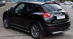 13 799 р. Защита заднего бампера (Ø76 и 42 мм, нержавейка) SLITKOFF Nissan Juke 1 YF15 дорестайлинг (2010-2014)  с доставкой в г. Новочеркасск. Увеличить фотографию 2