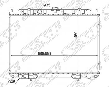 5 849 р. Радиатор двигателя (трубчатый, МКПП/АКПП) SAT Nissan Liberty дорестайлинг (1998-2001)  с доставкой в г. Новочеркасск. Увеличить фотографию 1