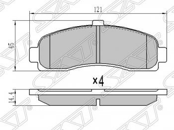 739 р. Колодки тормозные SAT (передние)  Nissan Micra  K11 (1992-2003) 5 дв. дорестайлинг, 5 дв. рестайлинг  с доставкой в г. Новочеркасск. Увеличить фотографию 1