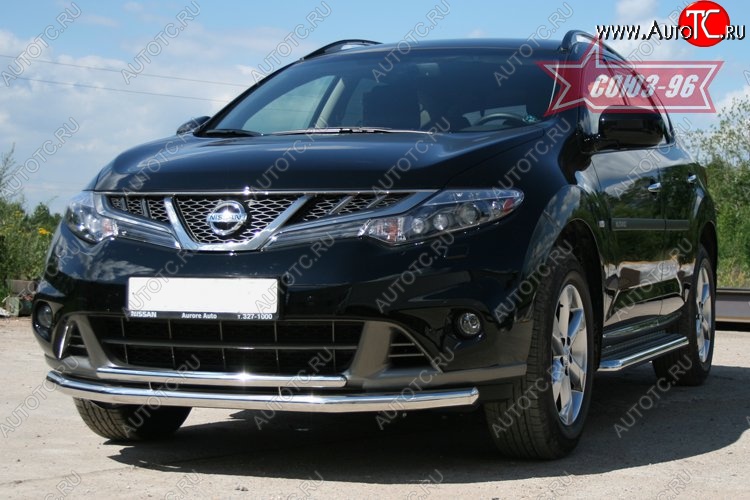 15 929 р. Защита переднего бампера двойная Souz-96 (d460/42) Nissan Murano 2 Z51 рестайлинг (2010-2016)  с доставкой в г. Новочеркасск