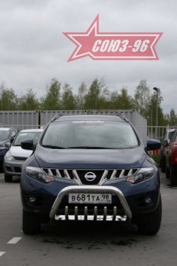 20 654 р. Защита переднего бампера Souz-96 (d76) Nissan Murano 2 Z51 дорестайлинг (2008-2011)  с доставкой в г. Новочеркасск. Увеличить фотографию 2