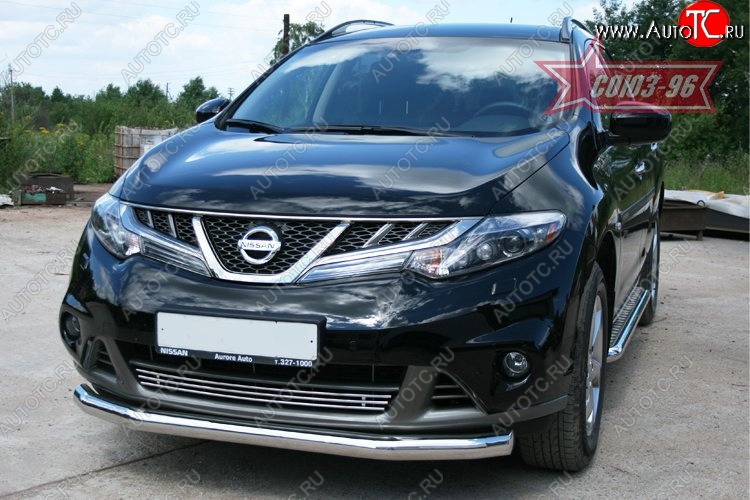 15 929 р. Защита переднего бампера одинарная Souz-96 (d76) Nissan Murano 2 Z51 рестайлинг (2010-2016)  с доставкой в г. Новочеркасск