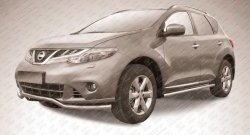 13 449 р. Фигурная защита переднего бампера Slitkoff (57 мм)  Nissan Murano  2 Z51 (2010-2016) рестайлинг (Нержавейка, Полированная)  с доставкой в г. Новочеркасск. Увеличить фотографию 1