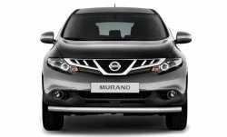 6 899 р. Одинарная защита переднего бампера диаметром 63 мм Petroil Tuning Nissan Murano 2 Z51 дорестайлинг (2008-2011)  с доставкой в г. Новочеркасск. Увеличить фотографию 1